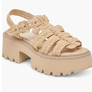 Dolce Vita Beige Braided Platform Sandal